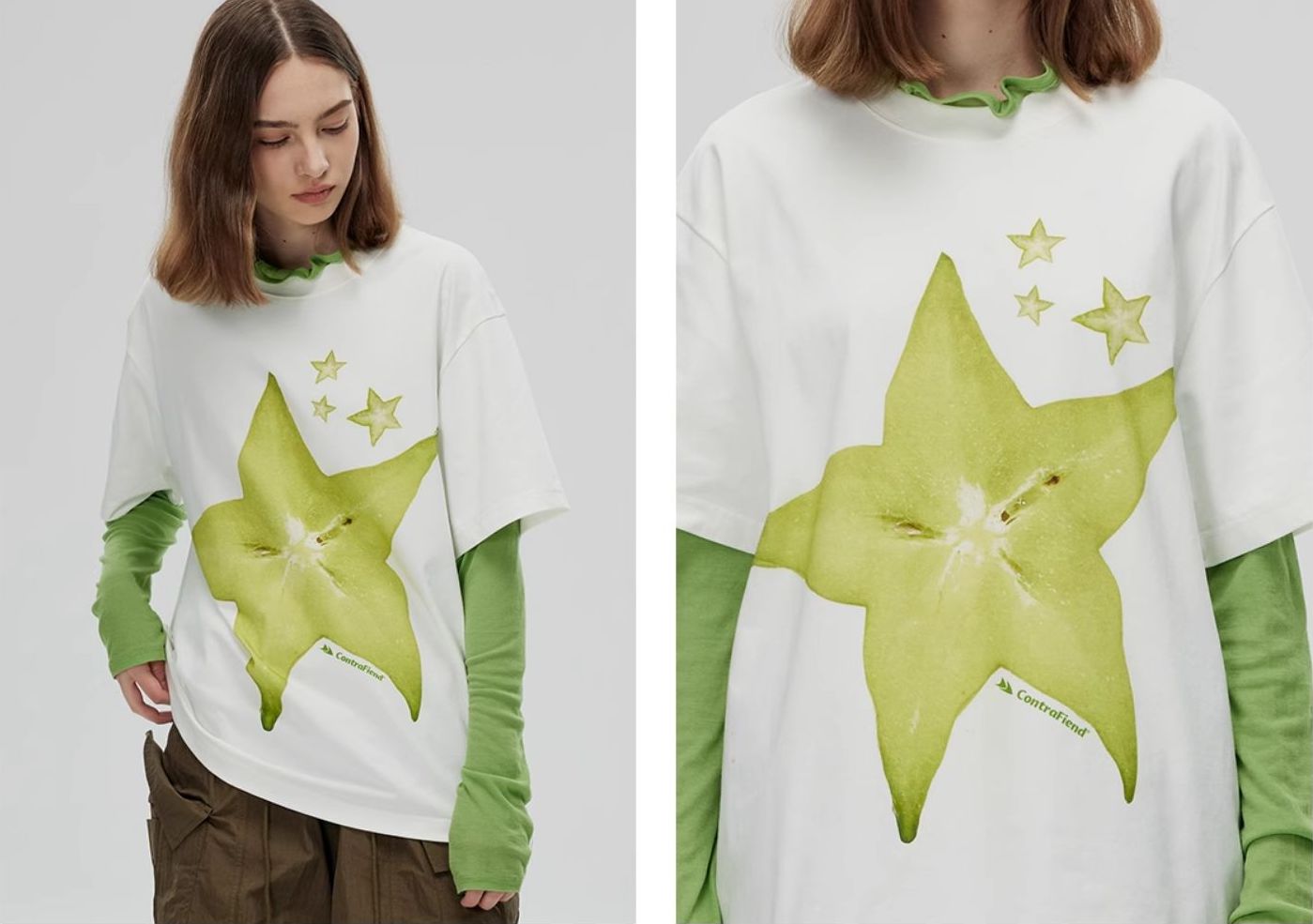 Green Star Fruit Graphic T-Shirt