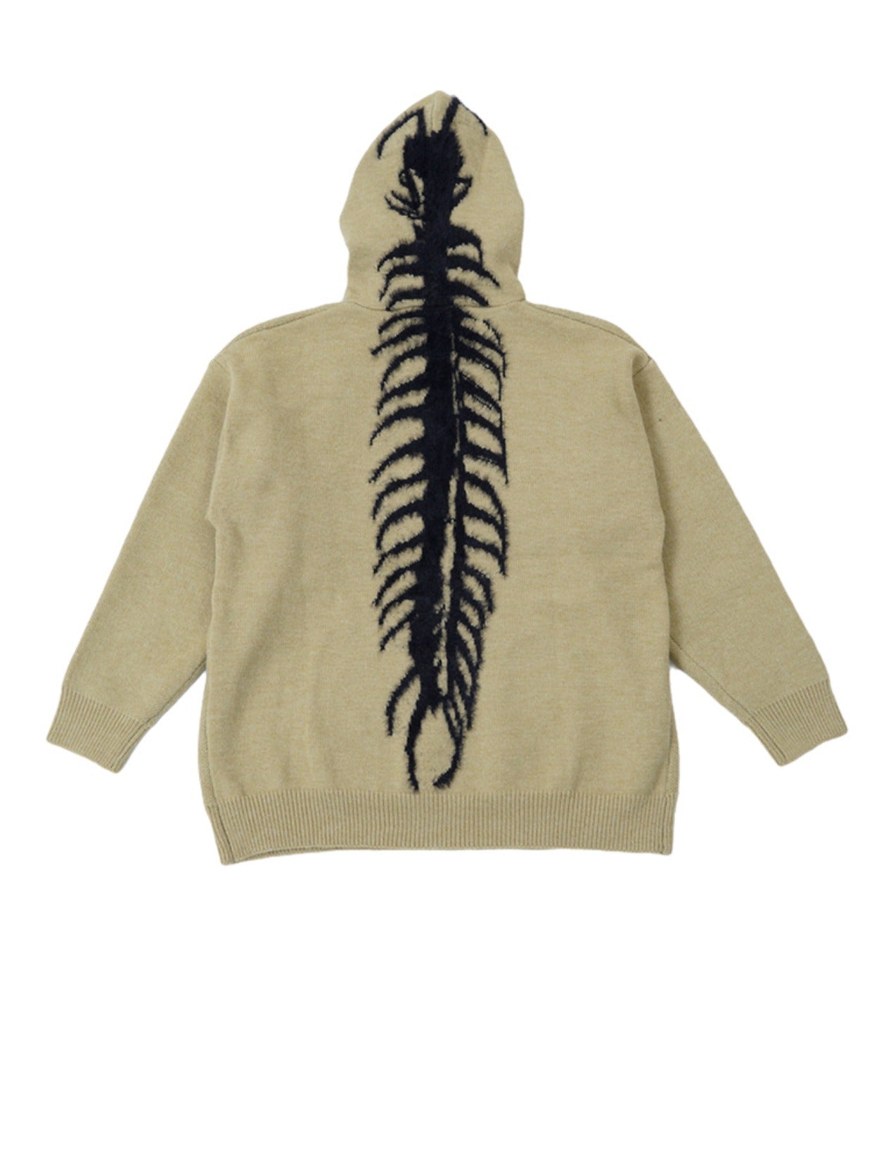 Grunge Spine Oversize Knit Hoodie