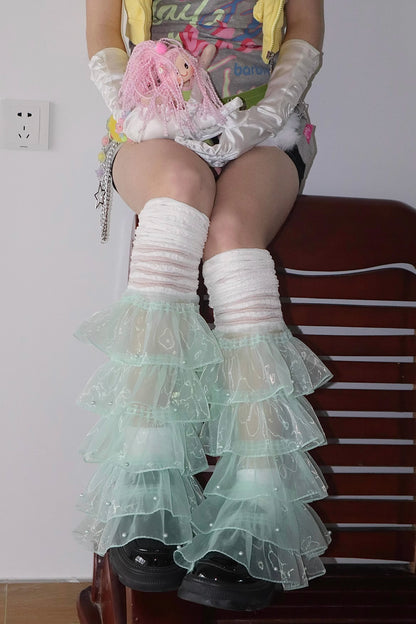 Harajuku Tiered Lace Leg Warmers