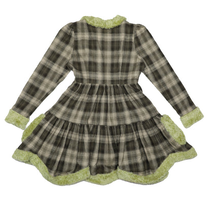 Kawaii Bunny Grass Plaid Dress