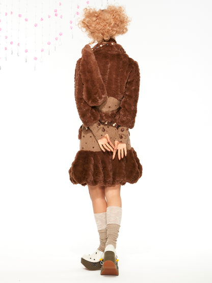 Kawaii Fluffy Pleated Cookie Skirt