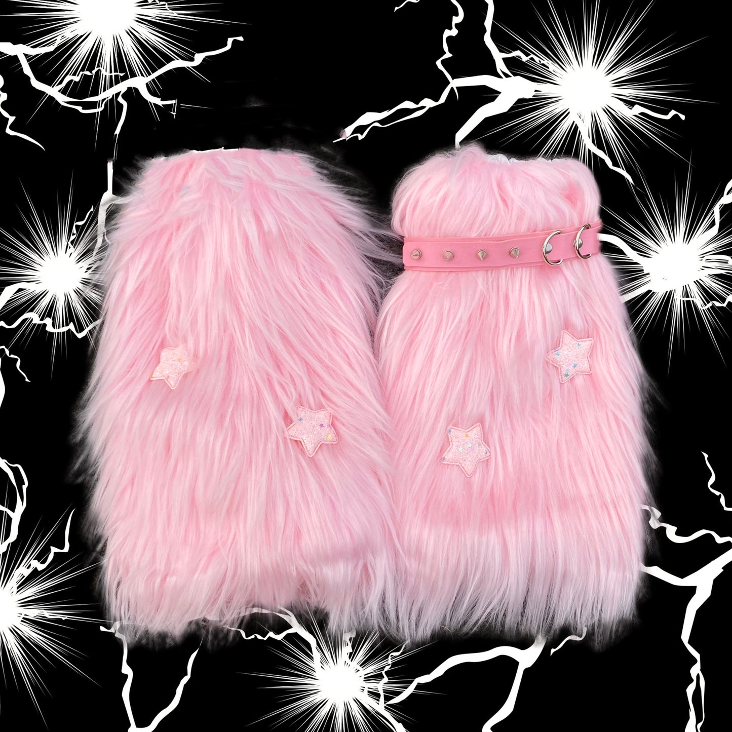 kawaii-pink-fur-stars-leg-warmers