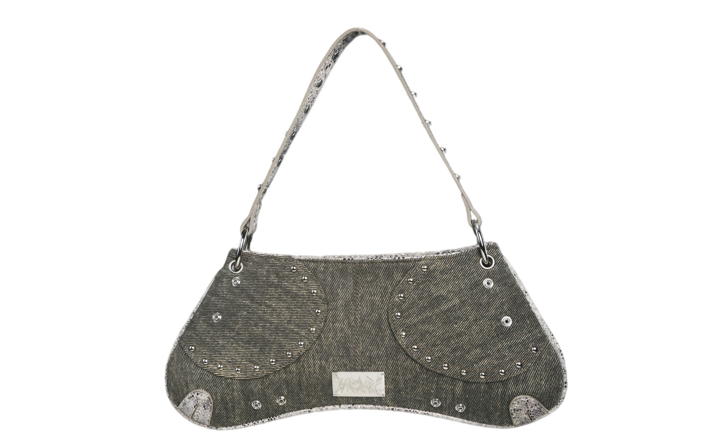 Gyaru Lace-up Denim Shoulder Bag