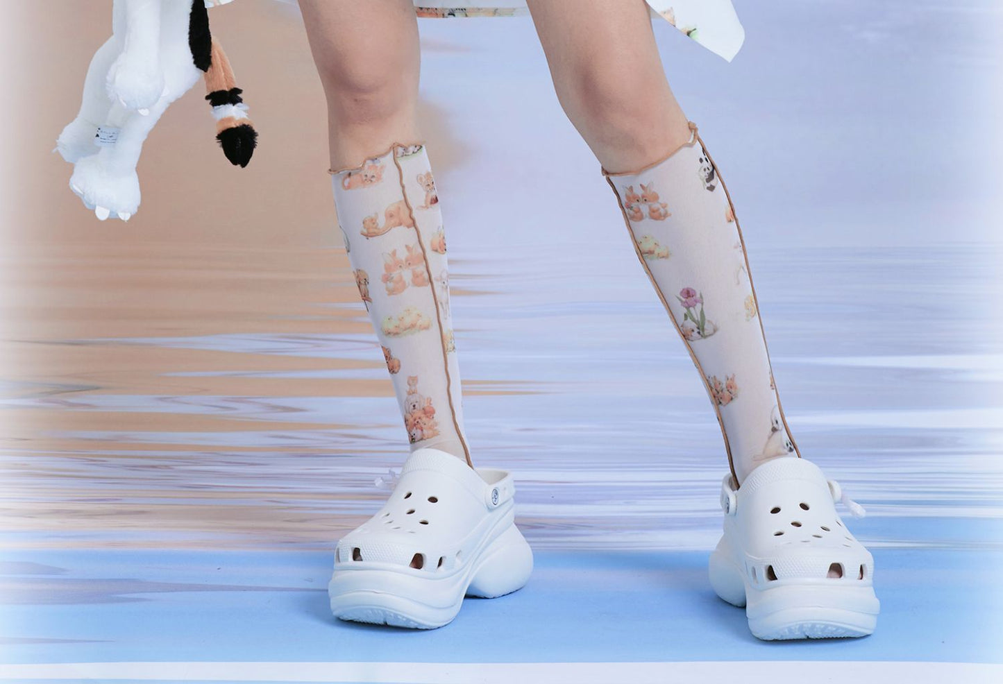 Bear Panda Mesh Long Socks