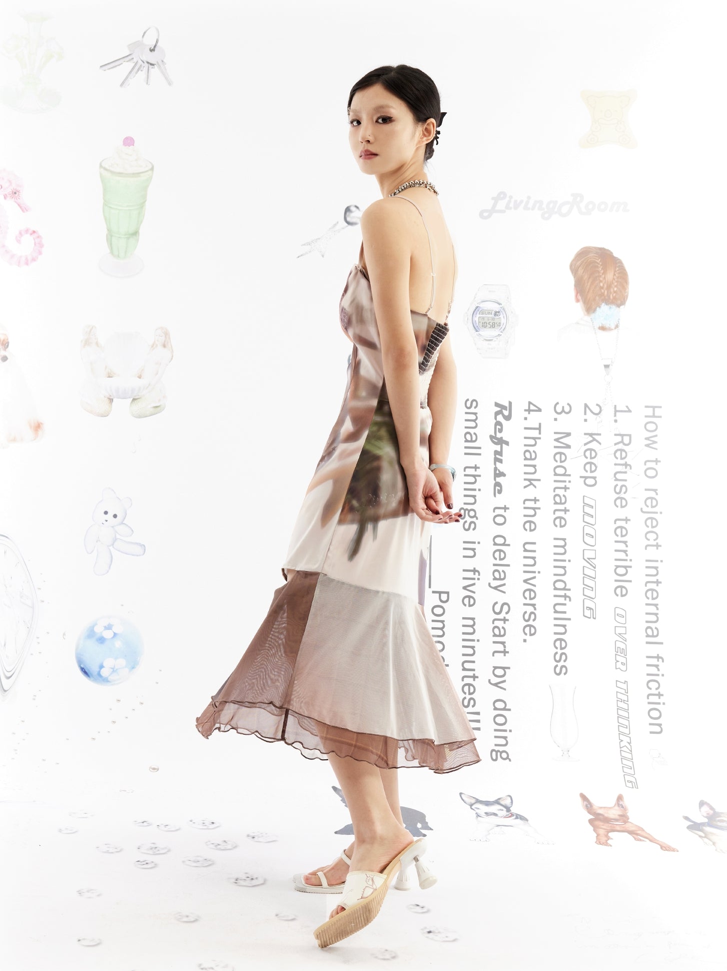Never Waste Love Star Mesh Slip Dress Never Waste Love Star Mesh Slip Dress