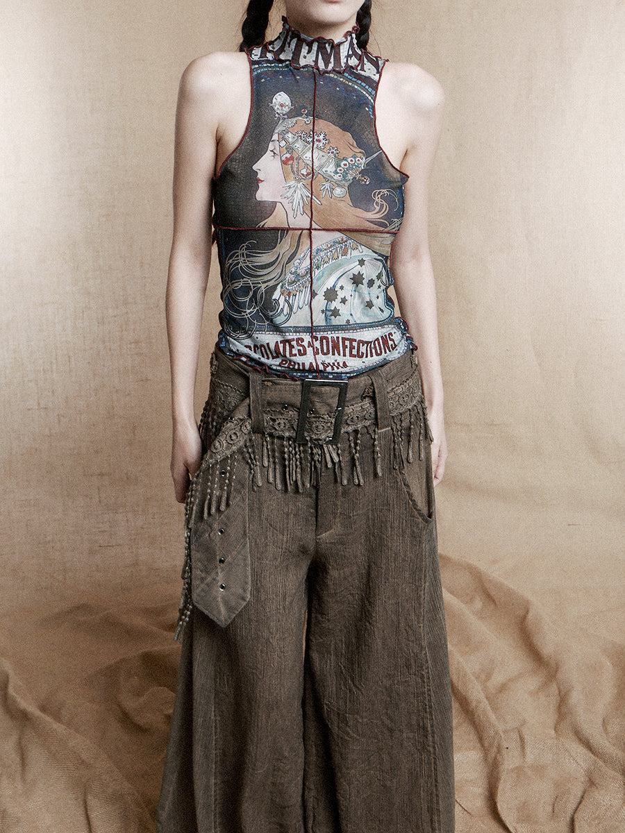 Art Nouveau Mesh Tank Top