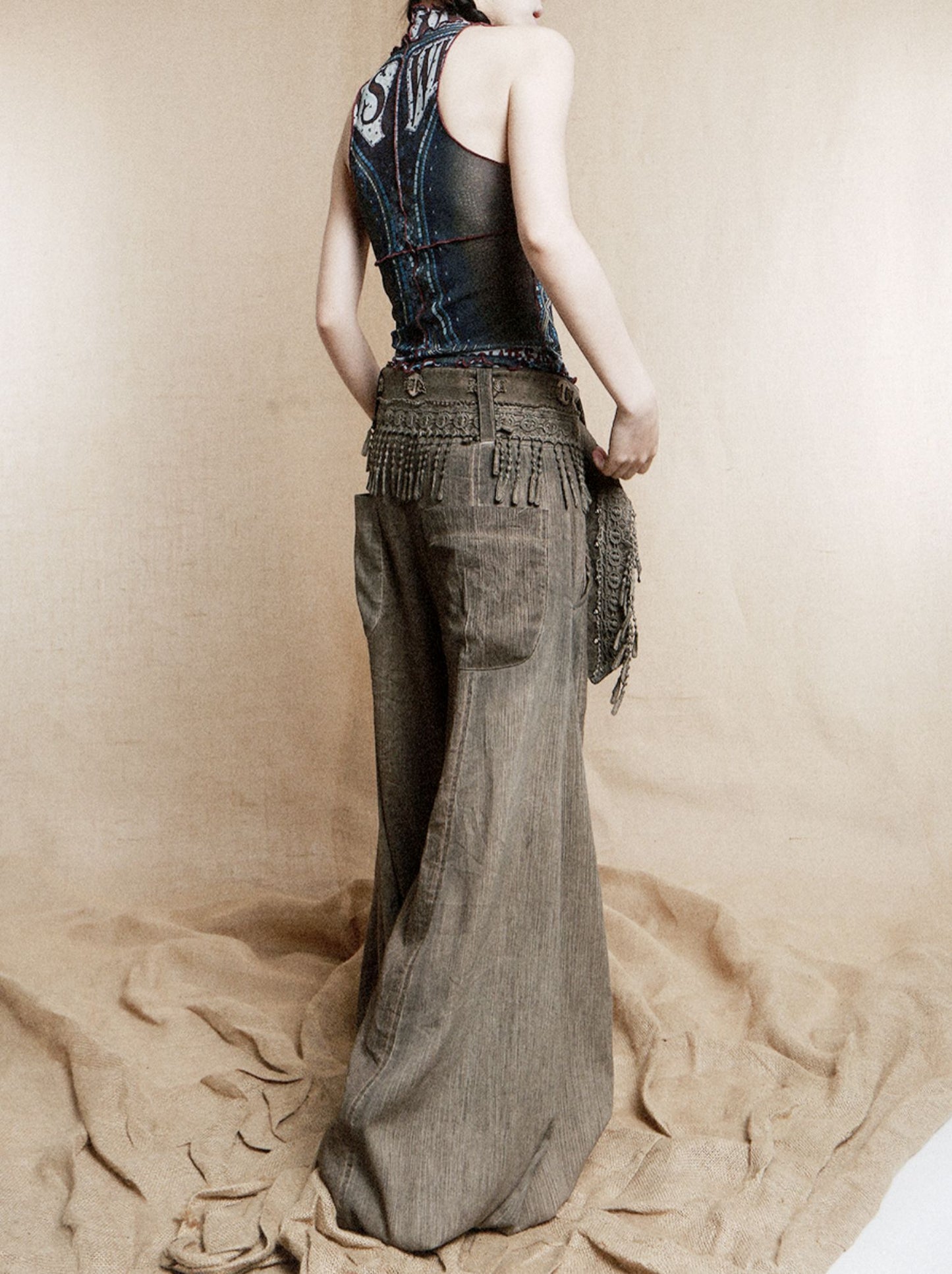 Art Nouveau Mesh Tank Top