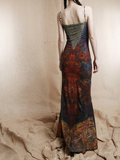 Romantic Portrait Maxi Dress