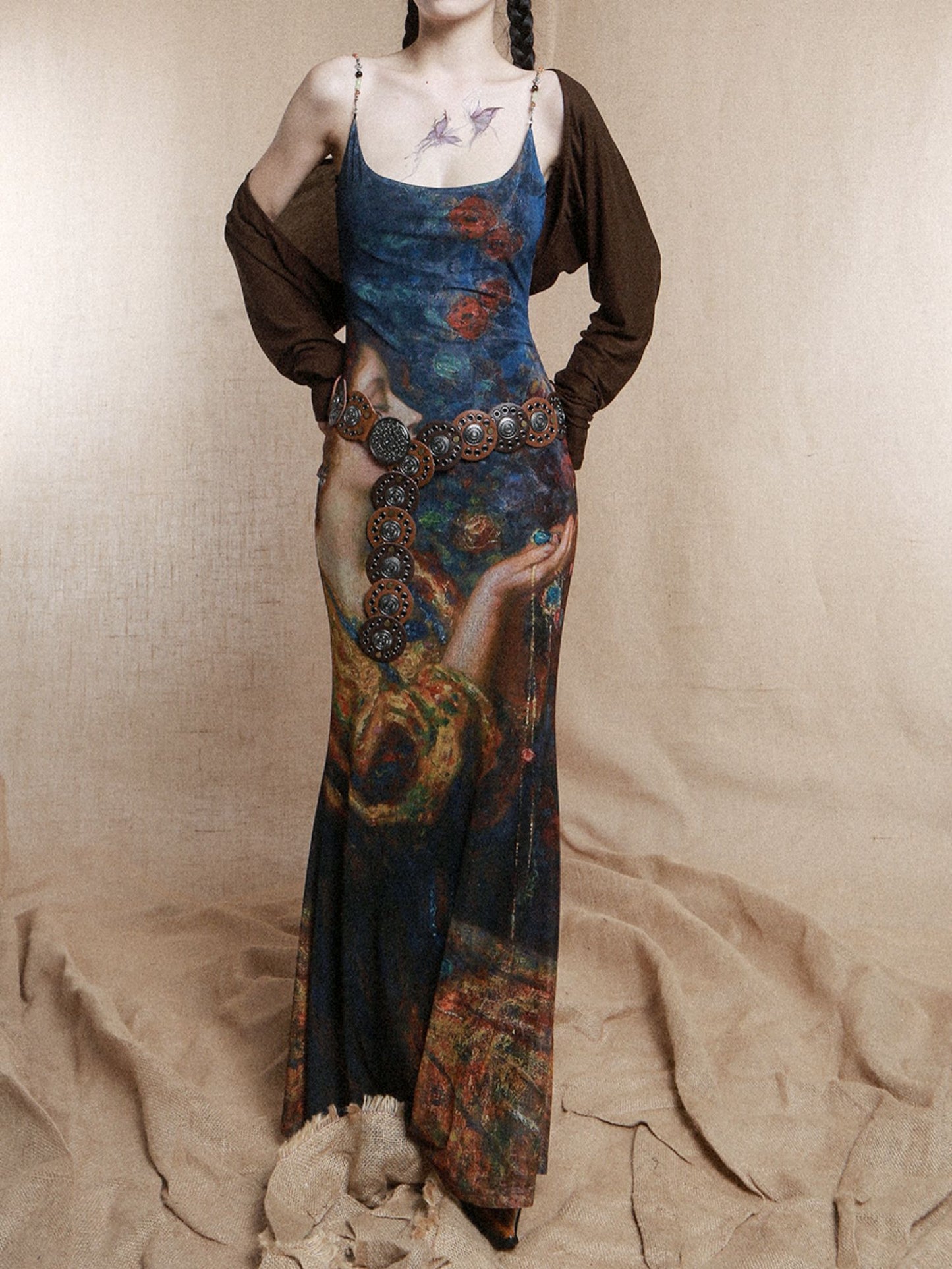 Romantic Portrait Maxi Dress