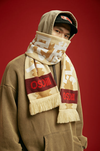 OSCill Culture Hard Power Slogan Knit Scarf