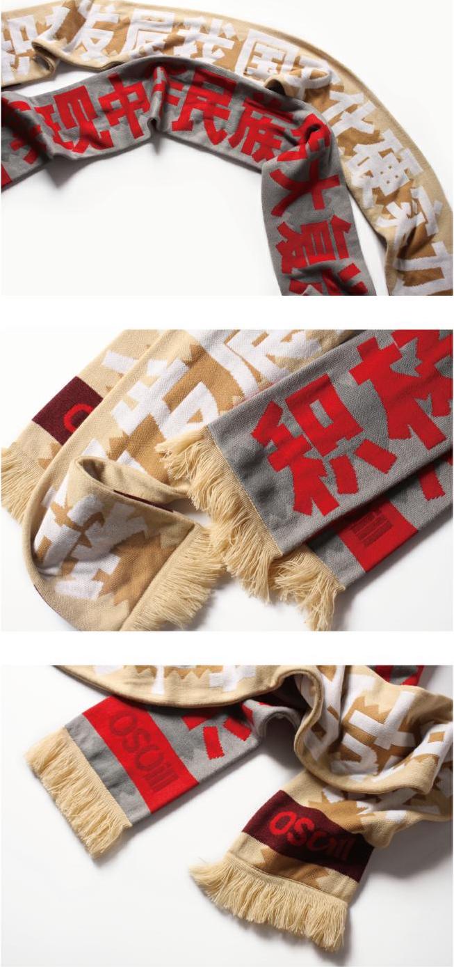 OSCill Culture Hard Power Slogan Knit Scarf