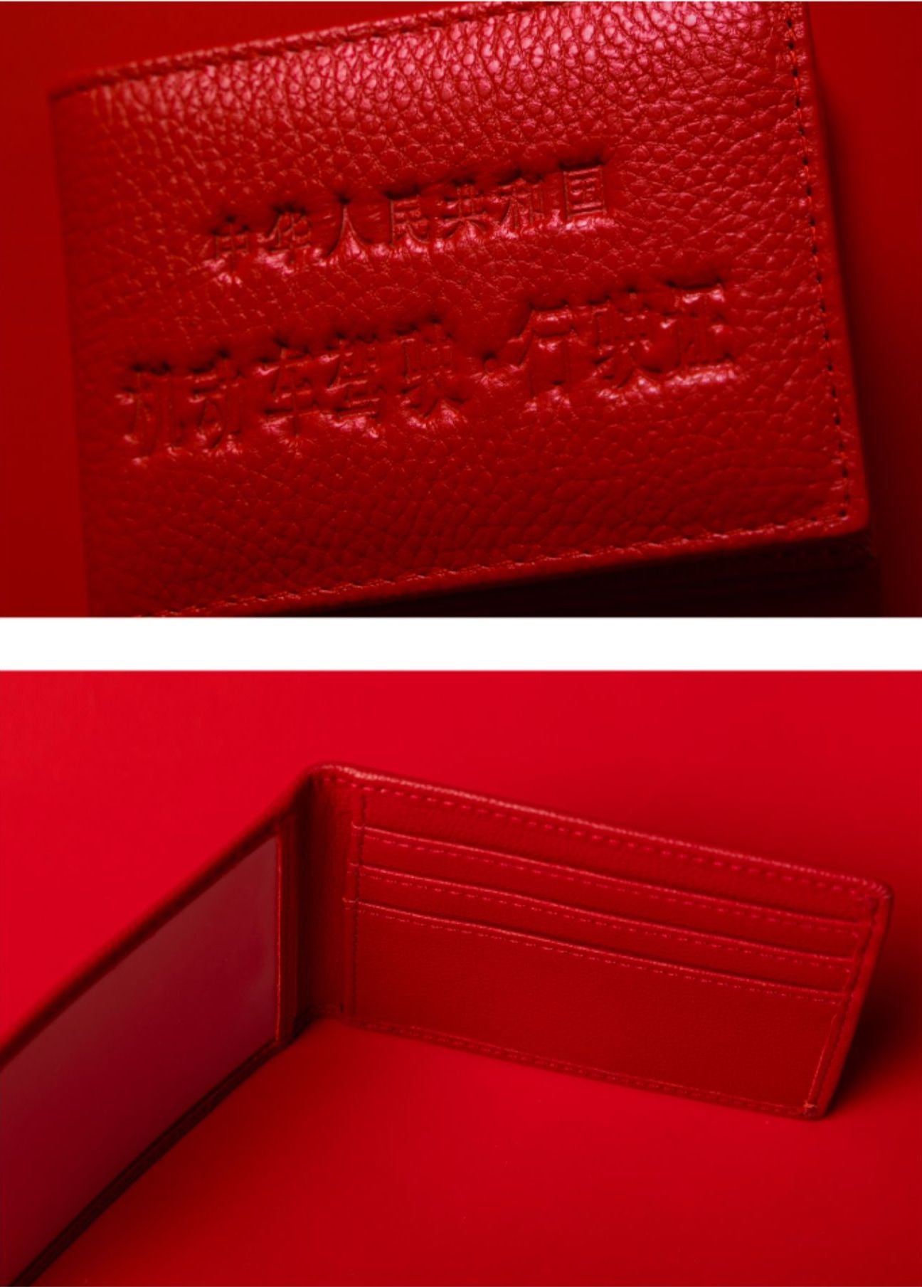 OSCill Red Drivers Licence and Card Leather Holder