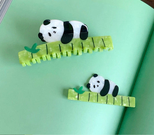 Panda Bamboo Hair Clip