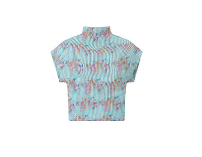 Pastel Spring Floral Pleated Shirt