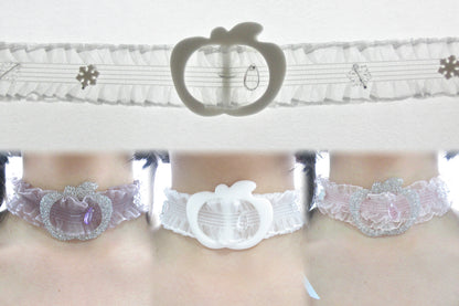 Snowy Apple Fairy Lace Choker Necklace