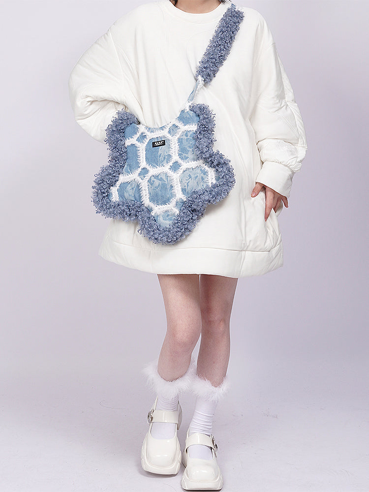 Snowy Star Fluffy Bag