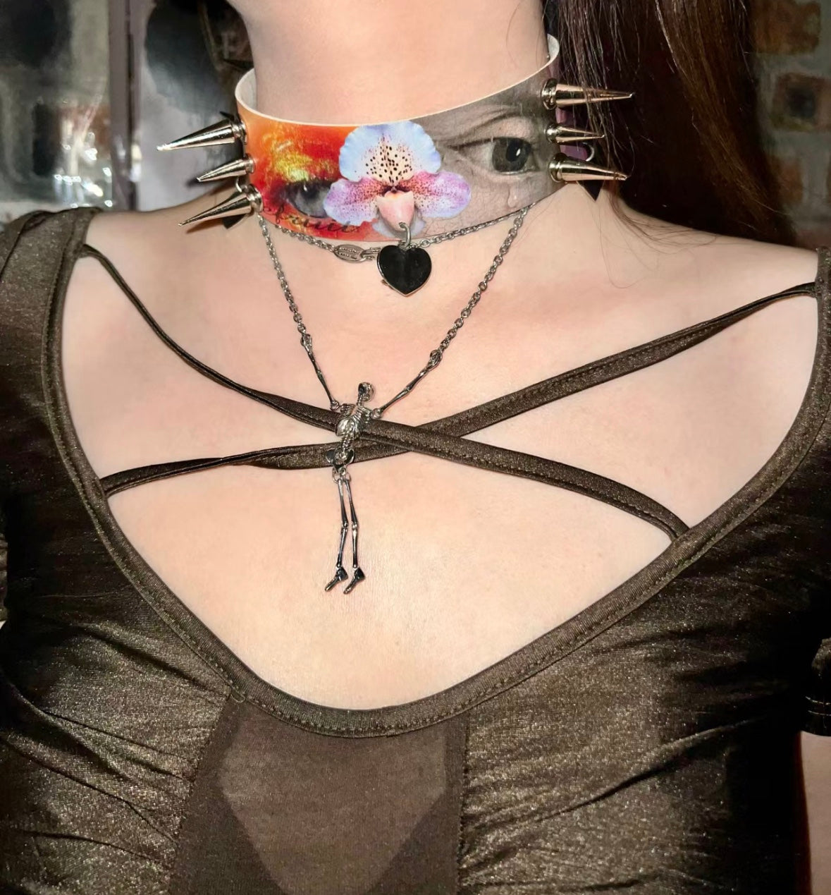 Orchid Iris Rivet Choker