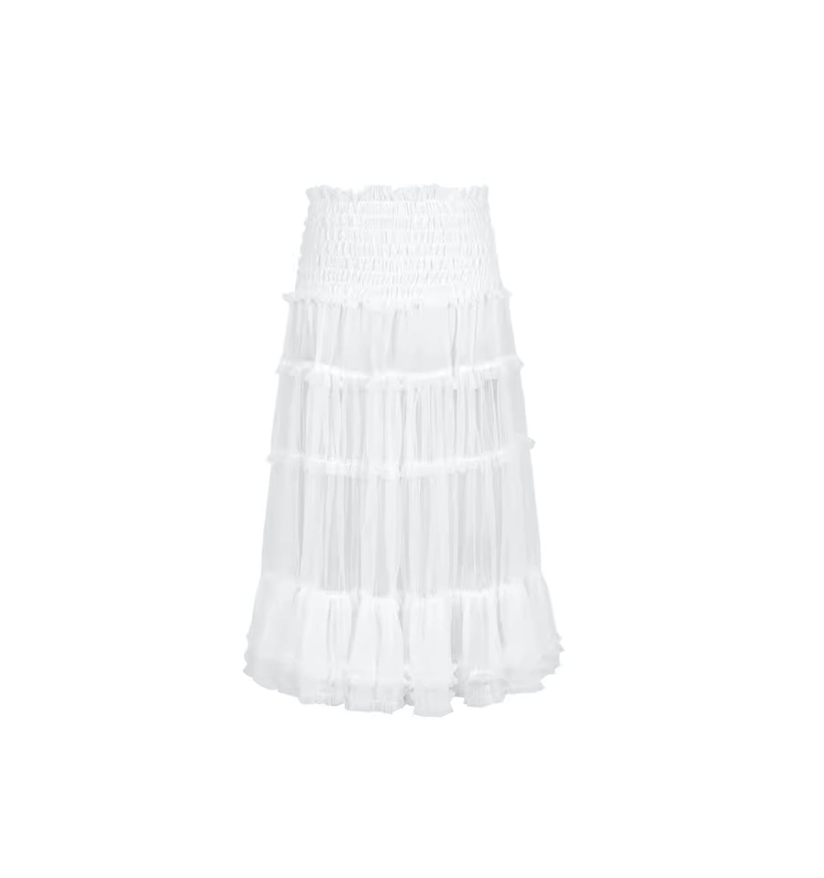 Fairy White Mesh Maxi Skirt