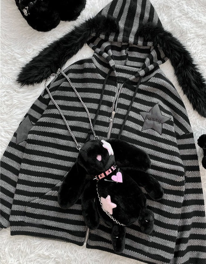 striped-oversize-long-bunny-ear-hoodie