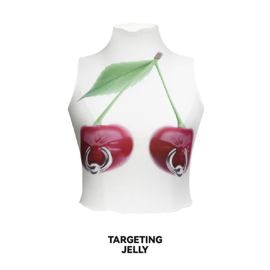 Cherry Piercing Cropped Tank Top