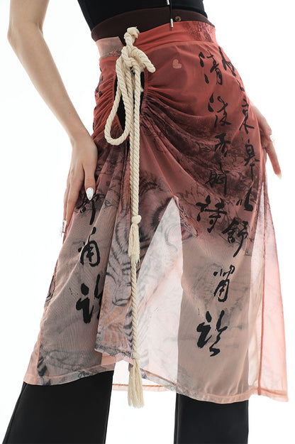 tilt-knees-tiger-calligraphy-mesh-wrap-skirt