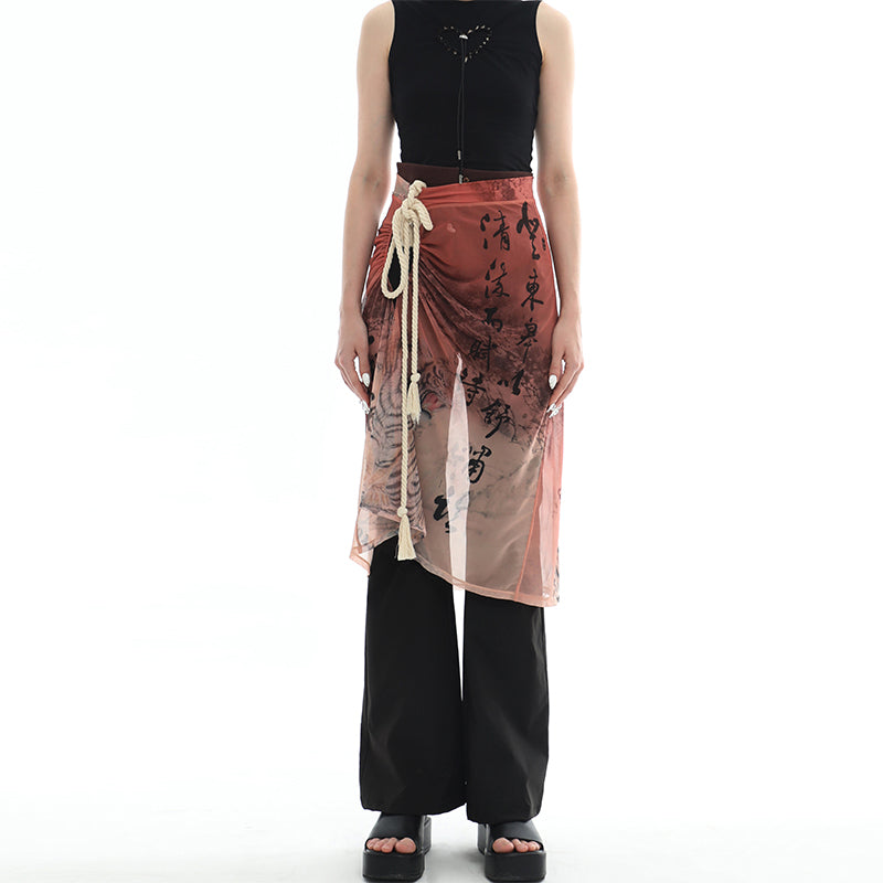 tilt-knees-tiger-calligraphy-mesh-wrap-skirt