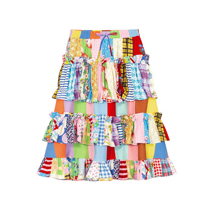 Cake Layered Patchwork Skirt