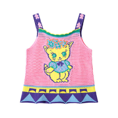 Kawaii Cat Knit Tank Top