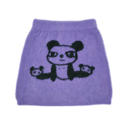 Kawaii Panda Knit Tank Top + Skirt Set