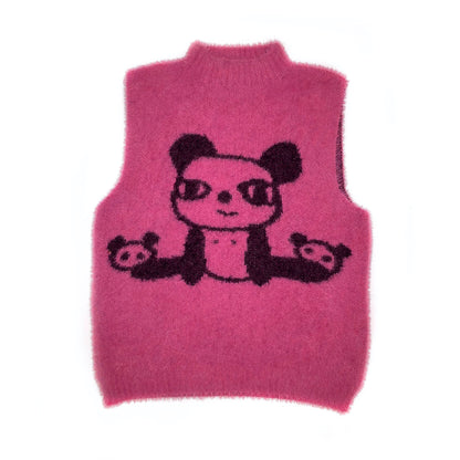 Kawaii Panda Knit Tank Top + Skirt Set