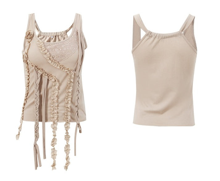 Fairy Ruched Tassel Tank Top