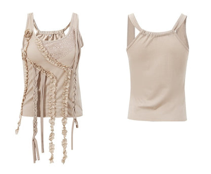 Fairy Ruched Tassel Tank Top