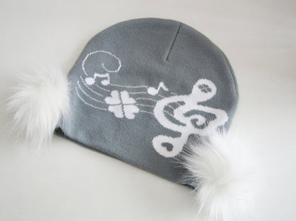 Fairy Clover Music Note Clef Beanie Hat