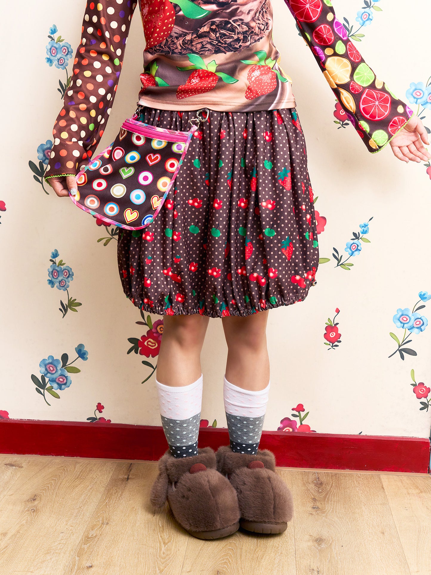 Fruits Strawberry Chocolate Balloon Skirt