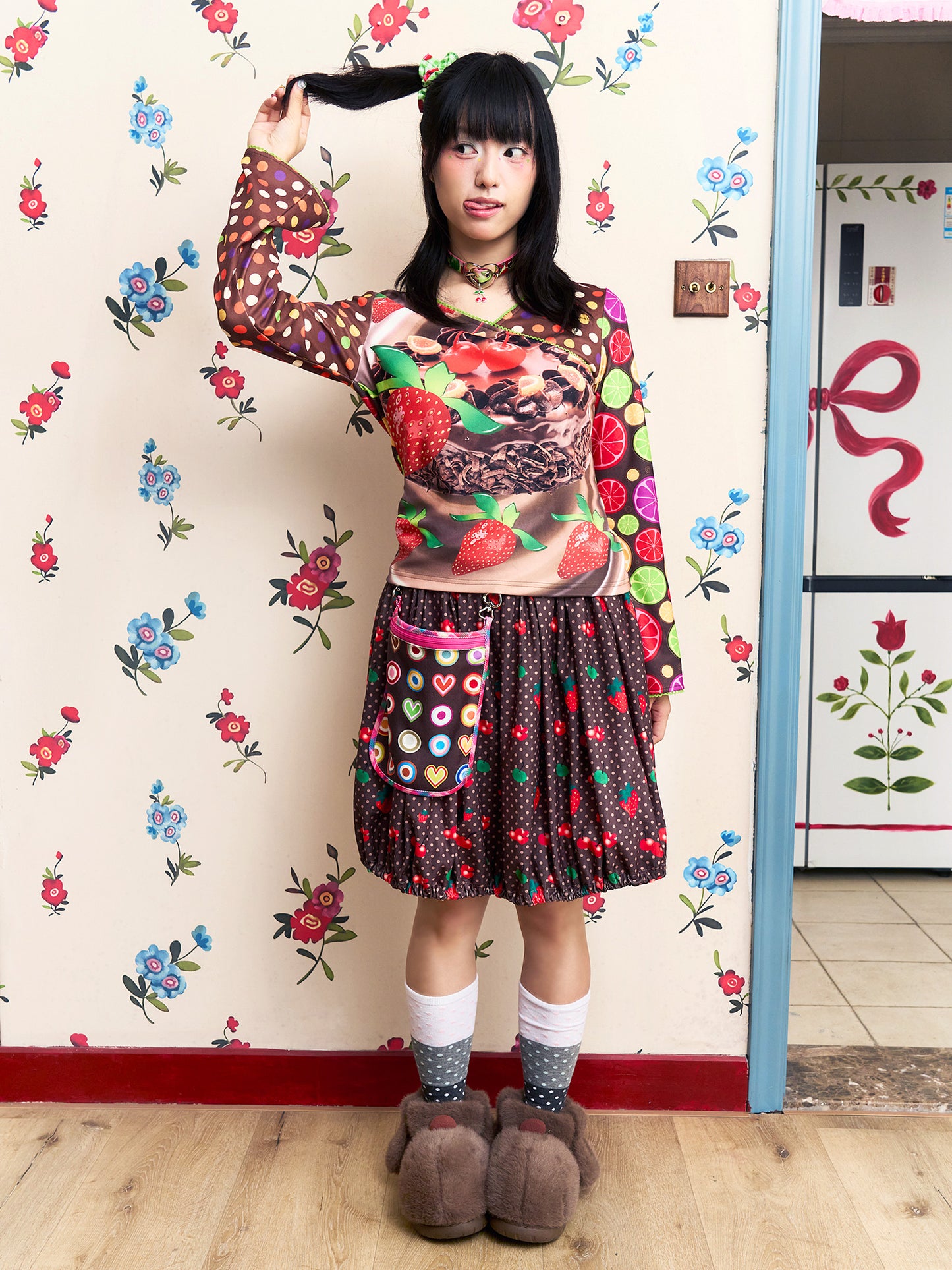 Fruits Strawberry Chocolate Balloon Skirt