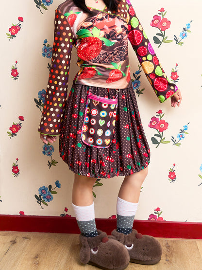 Fruits Strawberry Chocolate Balloon Skirt