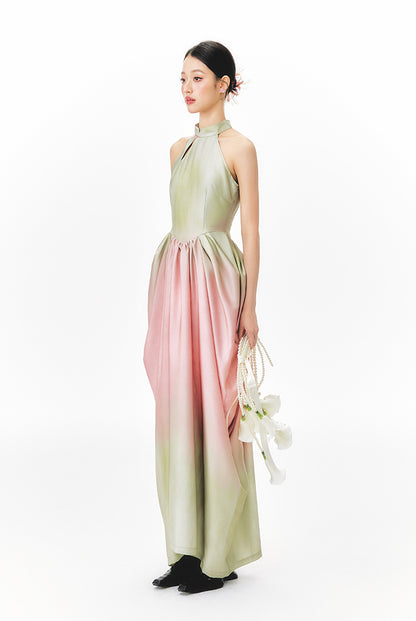 Gradient Tulip Cheongsam Dress