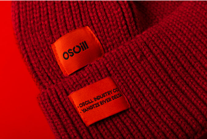 OSCill Red Patch Beanie