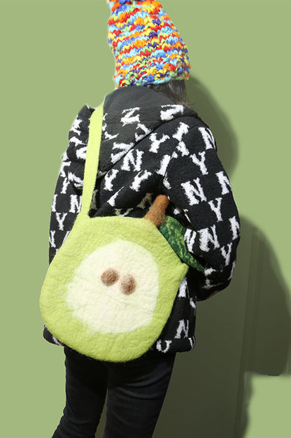 Pear Handmade Wool Felt Bag