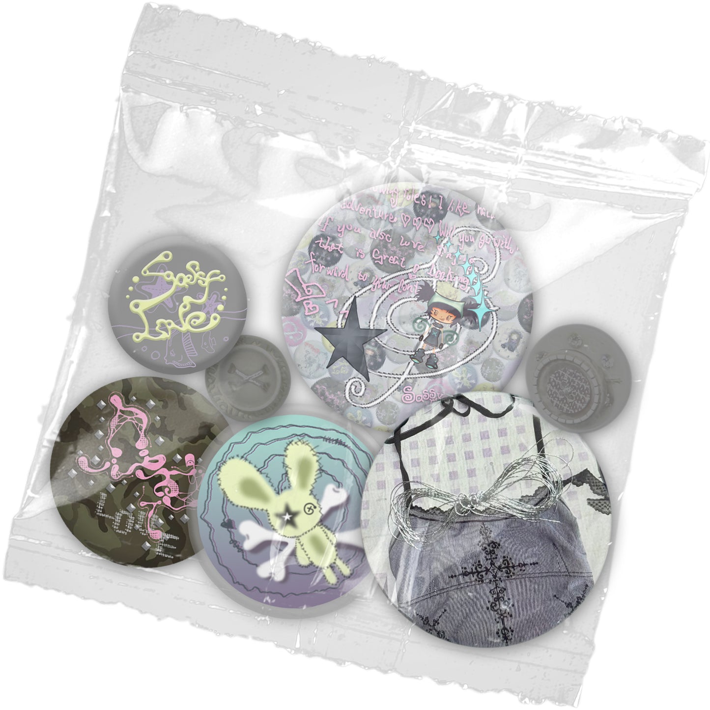 Sassy Love Kawaii Shojo Pin Set