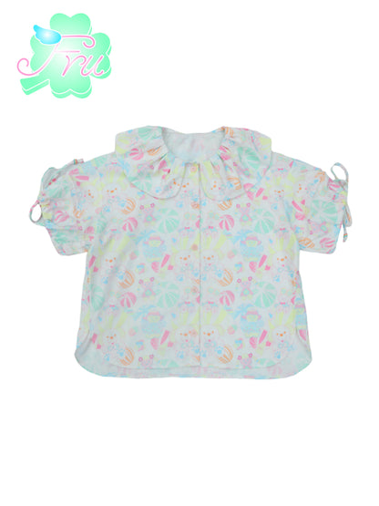 Candy Graphic Petal Collar Shirt