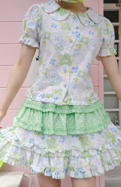 Clover Puff Sleeve Shojo Shirt