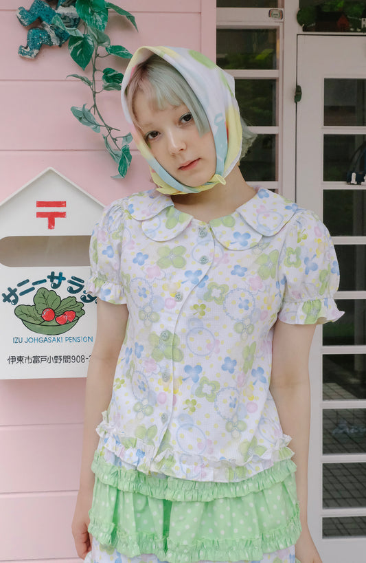 Clover Puff Sleeve Shojo Shirt