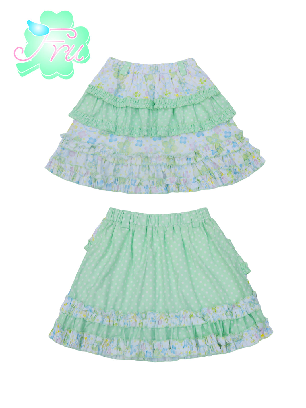 FruFru - Kawaii Hoodie Skirt Set Blue Beetle Print