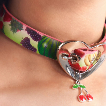 Fruits Cherry Vegan Leather Choker