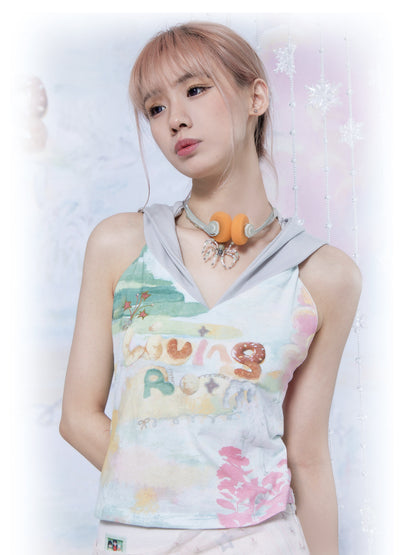 Wind in the Willow Donut Pastel Tank Hoodie Top