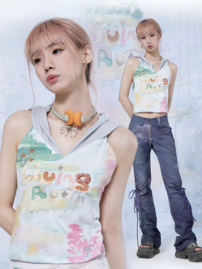 Wind in the Willow Donut Pastel Tank Hoodie Top