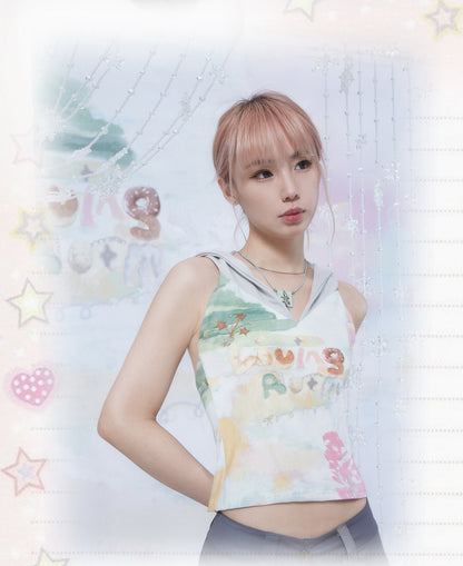 Wind in the Willow Donut Pastel Tank Hoodie Top