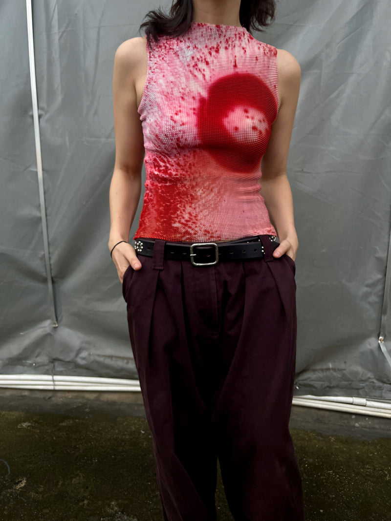 Blood Pleated Tank Top