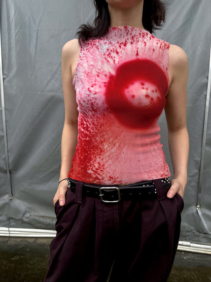 Blood Pleated Tank Top